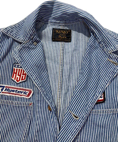 Hysteric Glamour（ヒステリックグラマー）Hysteric Glamour (ヒステリックグラマー) ヒッコリーストライプ柄ジャケット ブルー サイズ:表記なしの古着・服飾アイテム