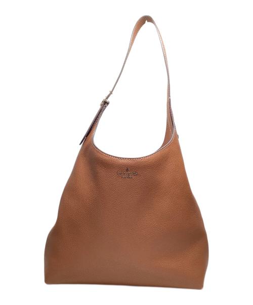 Kate Spade（ケイトスペード）Kate Spade (ケイトスペード) ピックスティッチラージショルダーバッグ ブラウンの古着・服飾アイテム