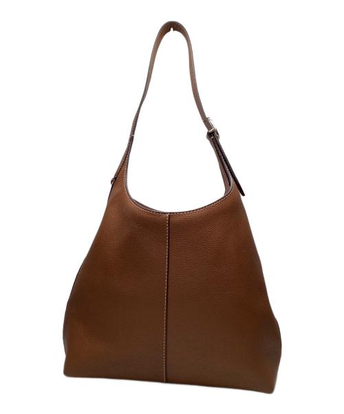 Kate Spade（ケイトスペード）Kate Spade (ケイトスペード) ピックスティッチラージショルダーバッグ ブラウンの古着・服飾アイテム