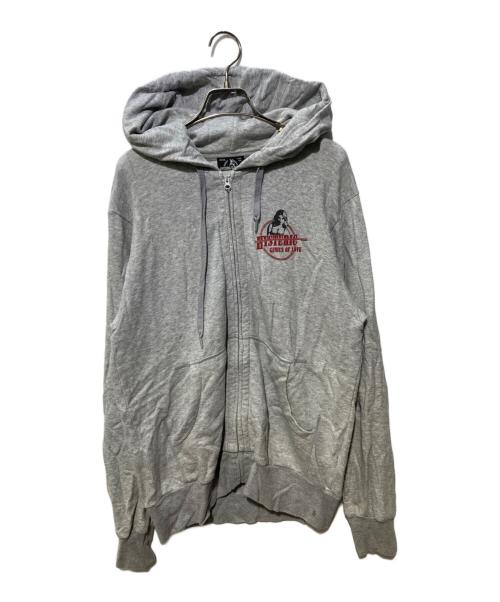 Hysteric Glamour（ヒステリックグラマー）Hysteric Glamour (ヒステリックグラマー) BULLET TYPE WOMANジップパーカー グレー サイズ:Mの古着・服飾アイテム