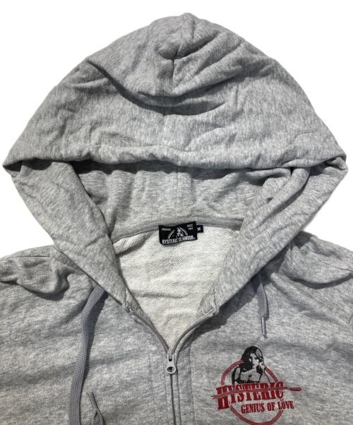 Hysteric Glamour（ヒステリックグラマー）Hysteric Glamour (ヒステリックグラマー) BULLET TYPE WOMANジップパーカー グレー サイズ:Mの古着・服飾アイテム