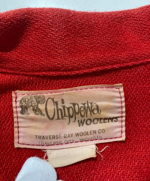 chippewa woolens（チペワ・ウーレンズ）chippewa woolens (チペワ・ウーレンズ) ワッペンシャツ レッド サイズ:表記無しの古着・服飾アイテム