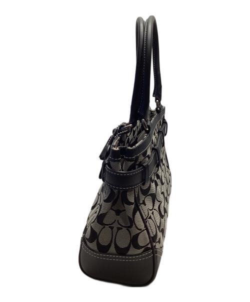 COACH（コーチ）COACH (コーチ) シグネチャー ハンドバッグ ブラックの古着・服飾アイテム