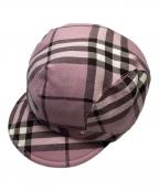 BURBERRY BLUE LABELバーバリー ブルー レーベル）の古着「ノバチェックキャスケット」｜ピンク
