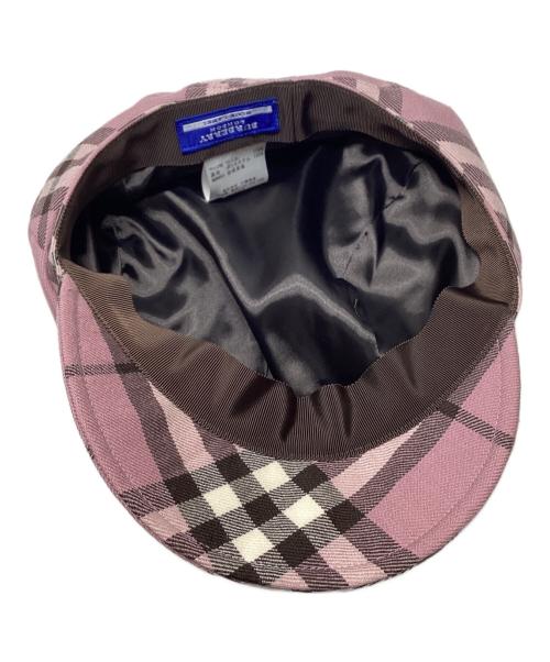 BURBERRY BLUE LABEL（バーバリー ブルー レーベル）BURBERRY BLUE LABEL (バーバリー ブルー レーベル) ノバチェックキャスケット ピンクの古着・服飾アイテム