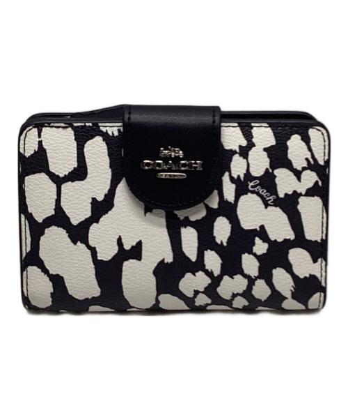 COACH（コーチ）COACH (コーチ) レオパード2つ折り財布 ブラックの古着・服飾アイテム