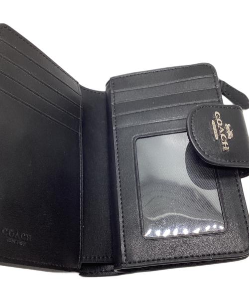 COACH（コーチ）COACH (コーチ) レオパード2つ折り財布 ブラックの古着・服飾アイテム