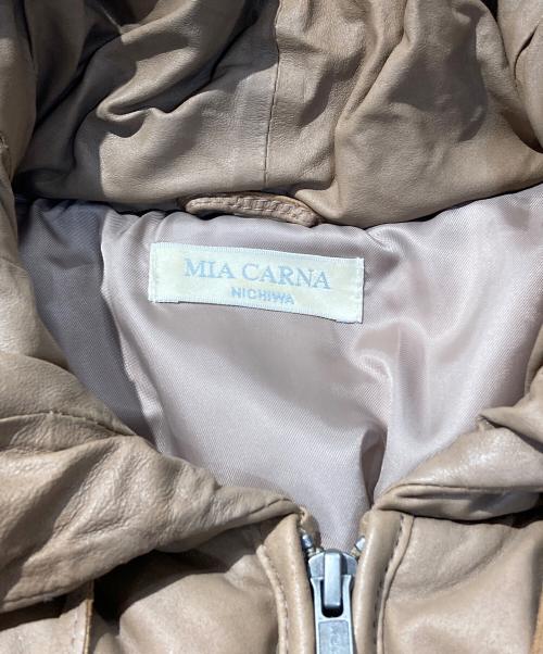 mia carna（ミアカーナ）MIA CARNA (ミアカーナ) レザーダウンジャケット ブラウン サイズ:7の古着・服飾アイテム