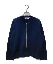 J.PRESS（ジェイプレス）の古着「INTERLOCK ニット ブルゾン」｜ネイビー
