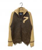 stussy sportsステューシー スポーツ）の古着「カウチンニットカーディガン」｜ブラウン