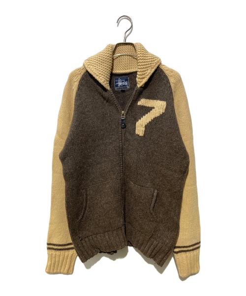 stussy sports（ステューシー スポーツ）stussy sports (ステューシー スポーツ) カウチンニットカーディガン ブラウン サイズ:Mの古着・服飾アイテム