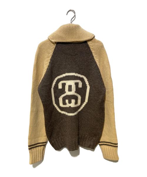 stussy sports（ステューシー スポーツ）stussy sports (ステューシー スポーツ) カウチンニットカーディガン ブラウン サイズ:Mの古着・服飾アイテム