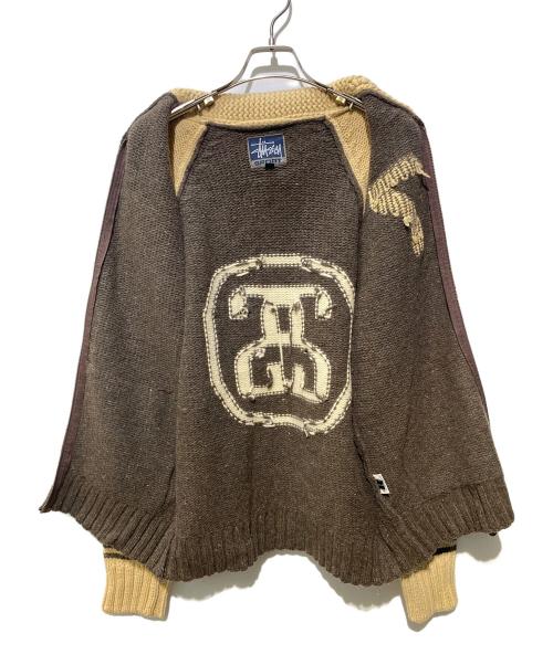 stussy sports（ステューシー スポーツ）stussy sports (ステューシー スポーツ) カウチンニットカーディガン ブラウン サイズ:Mの古着・服飾アイテム