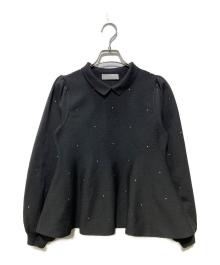 CELFORD（セルフォード）の古着「フィットビジューニットプルオーバー」｜ブラック