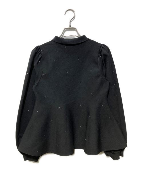 CELFORD（セルフォード）CELFORD (セルフォード) フィットビジューニットプルオーバー ブラック サイズ:SIZE36の古着・服飾アイテム