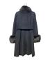 BURBERRY BLACK LABEL (バーバリーブラックレーベル) ファー付スタンドカラーアンゴラ混コート ブラック サイズ:Ⅿ：18000円