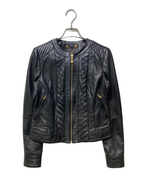 TORY BURCH（トリーバーチ）TORY BURCH (トリーバーチ) シープスキンレザージャケット ブラック サイズ:2の古着・服飾アイテム