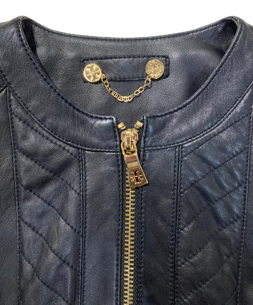 TORY BURCH（トリーバーチ）TORY BURCH (トリーバーチ) シープスキンレザージャケット ブラック サイズ:2の古着・服飾アイテム