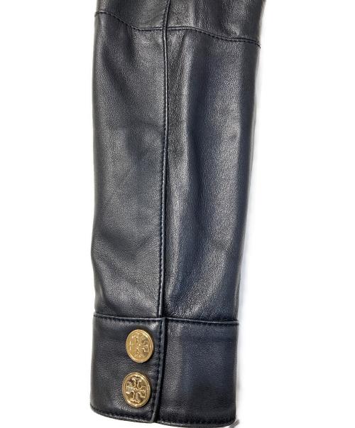 TORY BURCH（トリーバーチ）TORY BURCH (トリーバーチ) シープスキンレザージャケット ブラック サイズ:2の古着・服飾アイテム