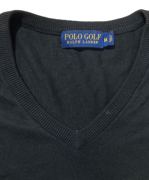 POLO GOLF（ポロ ゴルフ）POLO GOLF (ポロ ゴルフ) Vネックニット ブラック サイズ:Mの古着・服飾アイテム