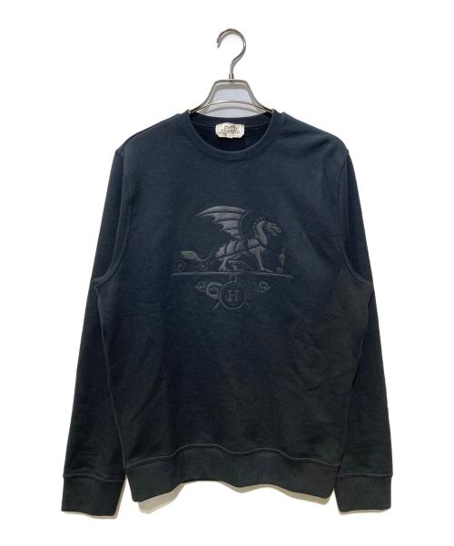 HERMES（エルメス）HERMES (エルメス) エクスリブリス ドラゴンスウェット ブラック サイズ:Lの古着・服飾アイテム
