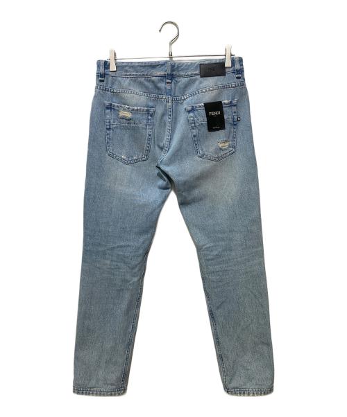 FENDI（フェンディ）FENDI (フェンディ) ズッカ柄ダメージデニムパンツ インディゴ サイズ:Ｗ３１の古着・服飾アイテム