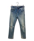 Saint Laurent Parisサンローランパリ）の古着「ダメージデニムパンツ」｜インディゴ