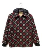 GUCCIグッチ）の古着「Macro GG Diamond Wool Jacket」｜ブラック×レッド
