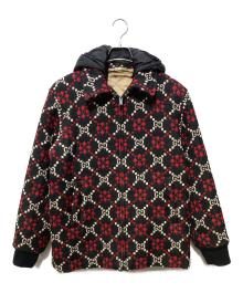 GUCCI（グッチ）の古着「Macro GG Diamond Wool Jacket」｜ブラック×レッド