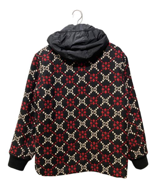 GUCCI（グッチ）GUCCI (グッチ) Macro GG Diamond Wool Jacket ブラック×レッド サイズ:44の古着・服飾アイテム