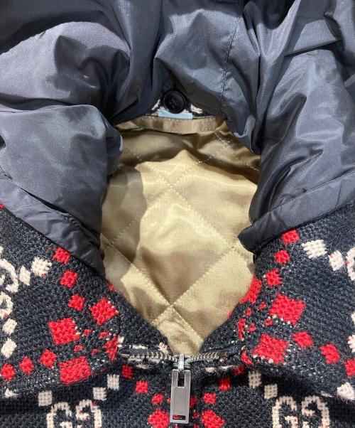 GUCCI（グッチ）GUCCI (グッチ) Macro GG Diamond Wool Jacket ブラック×レッド サイズ:44の古着・服飾アイテム