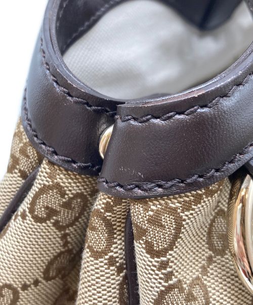 GUCCI（グッチ）GUCCI (グッチ) GGキャンバススーキーハンドバッグ ベージュの古着・服飾アイテム