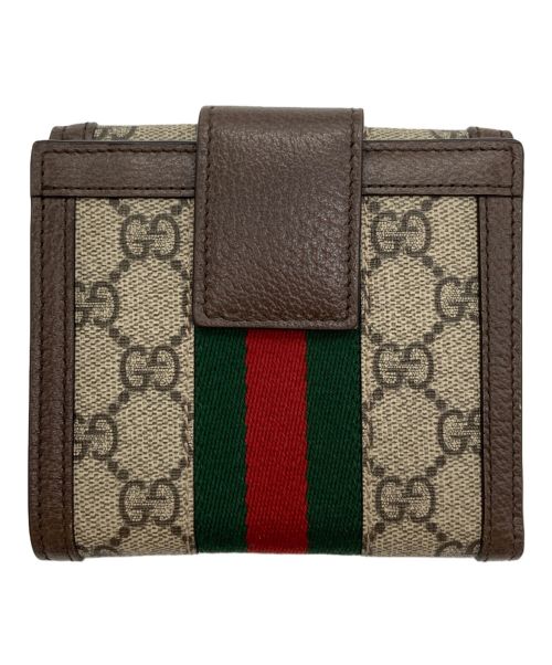 GUCCI（グッチ）GUCCI (グッチ) GG フレンチフラップウォレット ベージュの古着・服飾アイテム