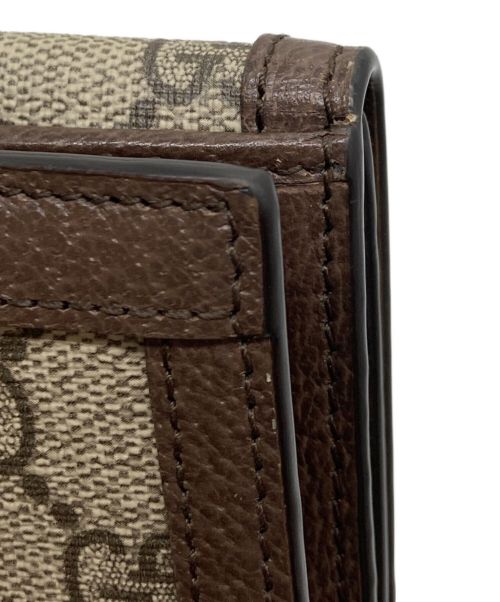 GUCCI（グッチ）GUCCI (グッチ) GG フレンチフラップウォレット ベージュの古着・服飾アイテム