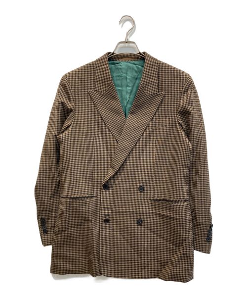 PAUL SMITH（ポールスミス）PAUL SMITH (ポールスミス) 千鳥格子柄ダブルジャケット ブラウン サイズ:Mの古着・服飾アイテム