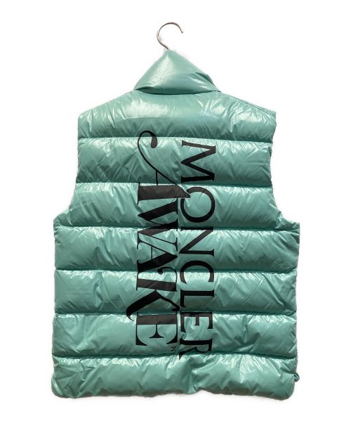 MONCLER（モンクレール）MONCLER (モンクレール) AWAKE (アウェイク) バックロゴシャイニーナイロンダウンベスト スカイブルー 未使用品の古着・服飾アイテム