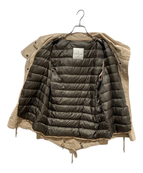 MONCLER（モンクレール）MONCLER (モンクレール) ダウンライナー付きモッズコート ベージュの古着・服飾アイテム