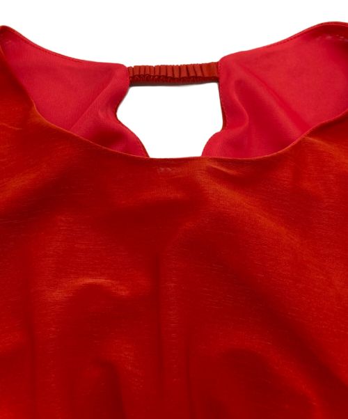 ROPE（ロペ）ROPE (ロペ) エスパンディサイドプリーツワンピース レッド サイズ:Fの古着・服飾アイテム