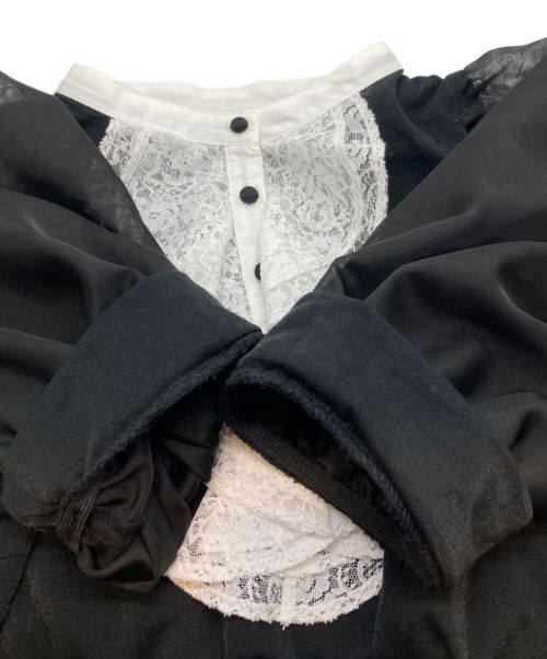 iDea Luce（イデア ルーチェ）iDea Luce (イデア ルーチェ) フレンチトップス ブラック×ホワイト サイズ:FREEの古着・服飾アイテム