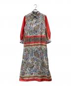 ZARAザラ）の古着「総柄シャツワンピース」｜ベージュ