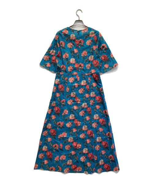 LA MARINE FRANCAISE（マリンフランセーズ）LA MARINE FRANCAISE (マリンフランセーズ) DECADENT BLOOMS ロングワンピース ネイビー×ピンク サイズ:-の古着・服飾アイテム