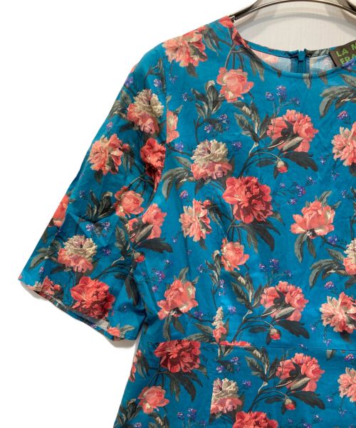 LA MARINE FRANCAISE（マリンフランセーズ）LA MARINE FRANCAISE (マリンフランセーズ) DECADENT BLOOMS ロングワンピース ネイビー×ピンク サイズ:-の古着・服飾アイテム