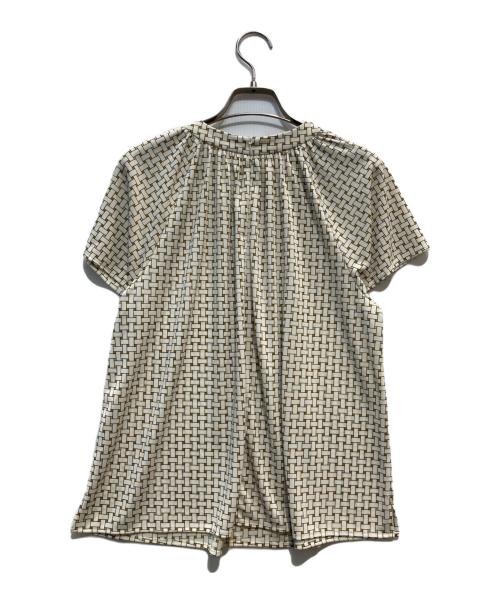 MACKINTOSH LONDON（マッキントッシュ ロンドン）MACKINTOSH LONDON (マッキントッシュ ロンドン) 総柄ブラウス アイボリー×ブラウン サイズ:38の古着・服飾アイテム