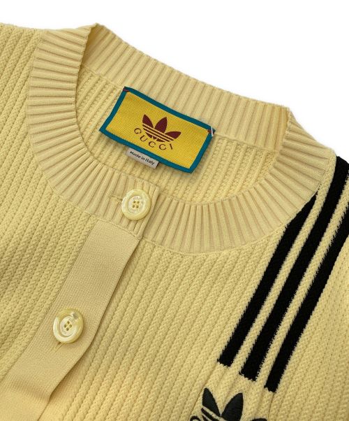GUCCI（グッチ）GUCCI (グッチ) adidas (アディダス) Cropped Cardigan イエロー×ブラック サイズ:Lの古着・服飾アイテム