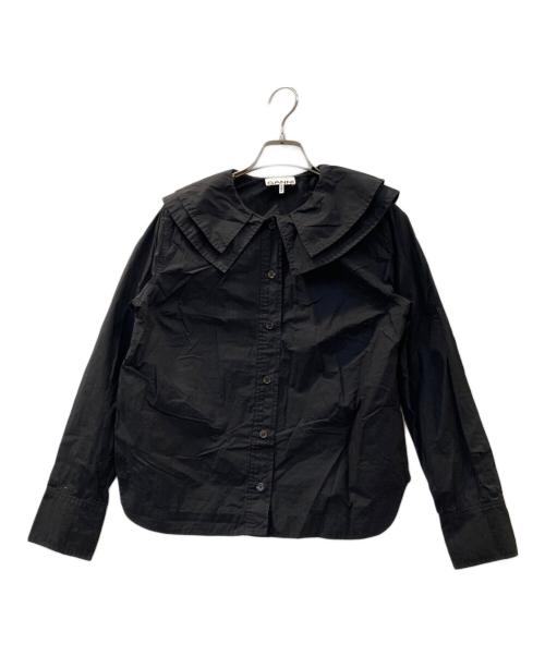 GANNI（ガニー）Ganni (ガニー) ビッグカラーブラウス ブラック サイズ:XSの古着・服飾アイテム