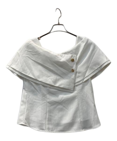 JUSGLITTY（ジャスグリッティー）JUSGLITTY (ジャスグリッティー) ケープ風ブラウス ホワイト サイズ:Mの古着・服飾アイテム