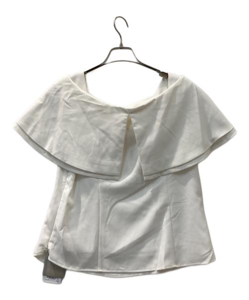 JUSGLITTY（ジャスグリッティー）JUSGLITTY (ジャスグリッティー) ケープ風ブラウス ホワイト サイズ:Mの古着・服飾アイテム