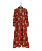 STEVEN ALANスティーブンアラン）の古着「LIBERTY PRINT SUNFLOWER ONE-PIECE」｜レッド