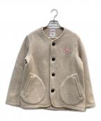 DANTONダントン）の古着「WOOL MOSSER ノーカラージャケット」｜ベージュ