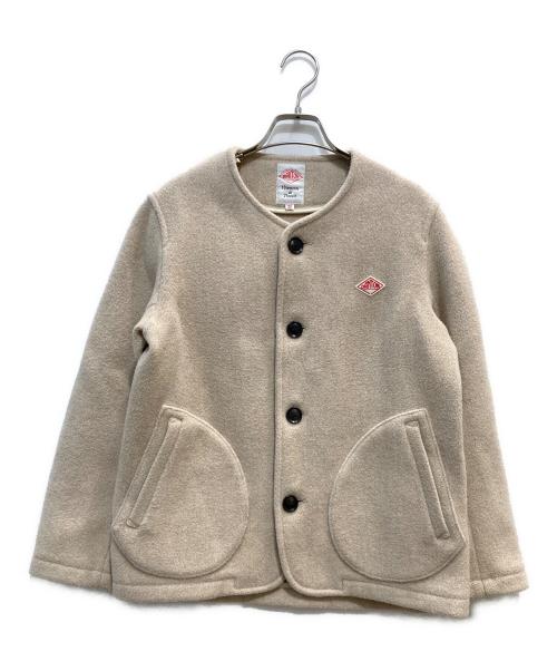 DANTON（ダントン）DANTON (ダントン) WOOL MOSSER ノーカラージャケット ベージュ サイズ:Sの古着・服飾アイテム